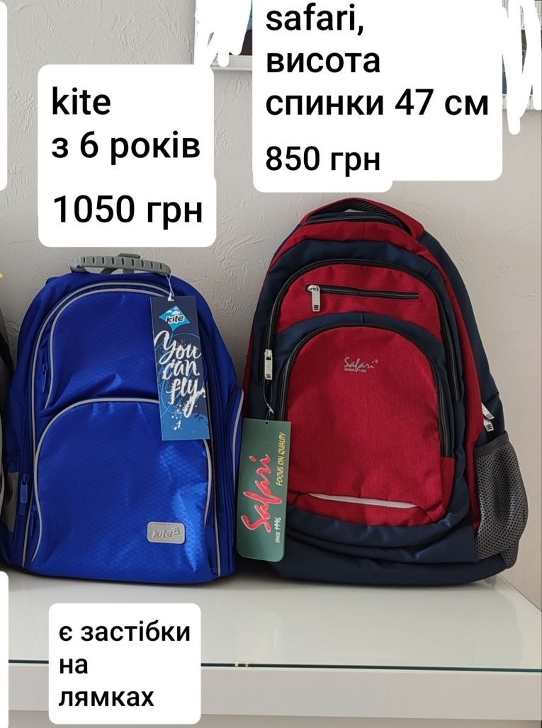 Рюкзаки шкільні каркасні  для дівчинки, хлопчика бренди kite, Safari.