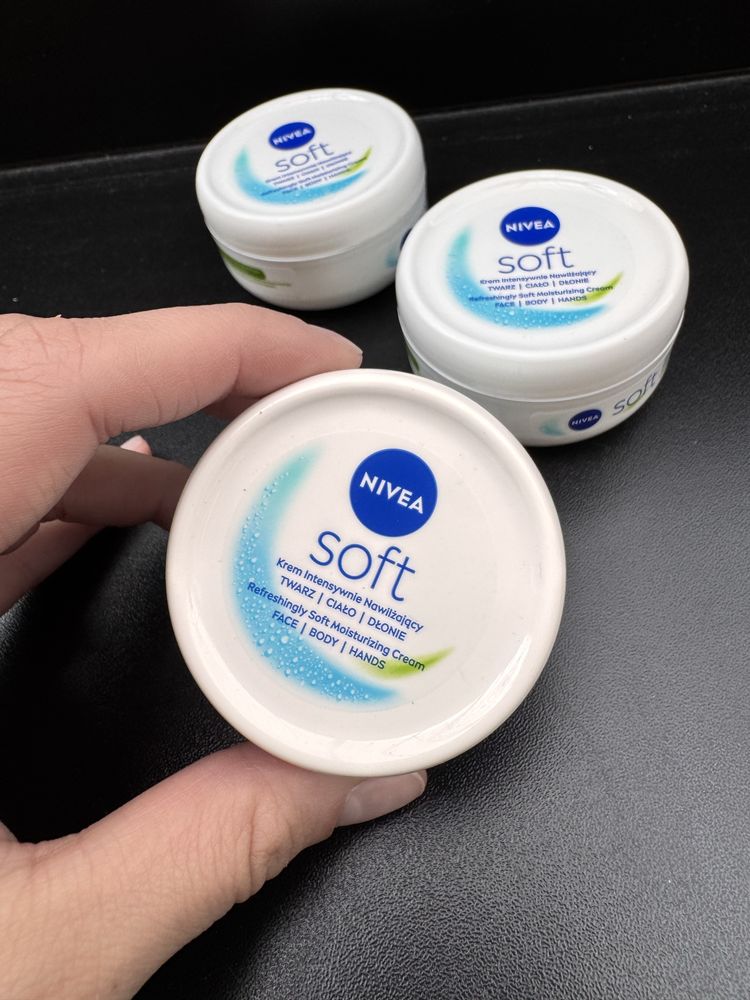 Zestaw 3 kremy nivea soft nowe 3x50 ml