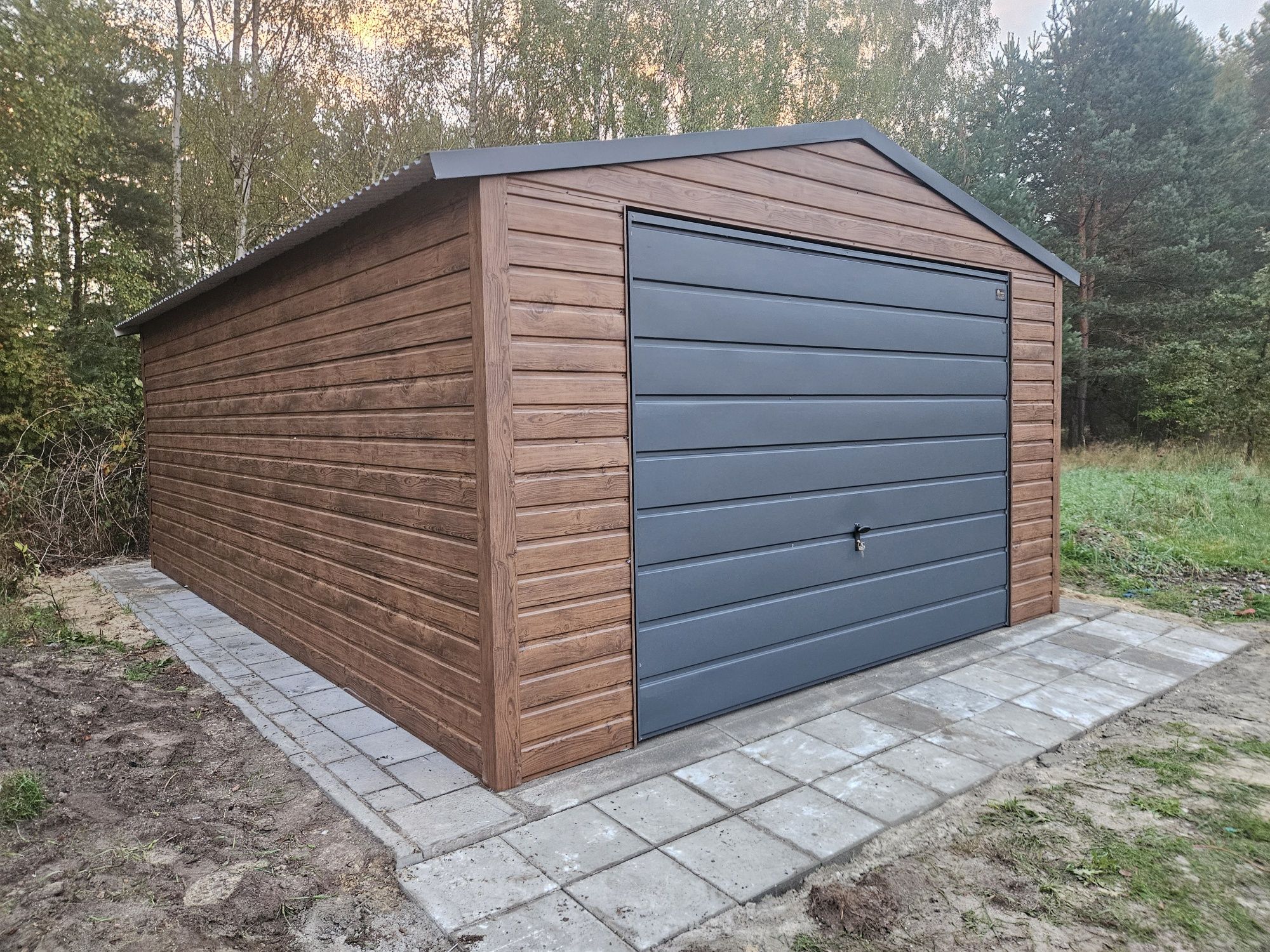 4x6 POD Garaże Blaszane Garaż Blaszany Blaszak Blaszaki orzech Poziom