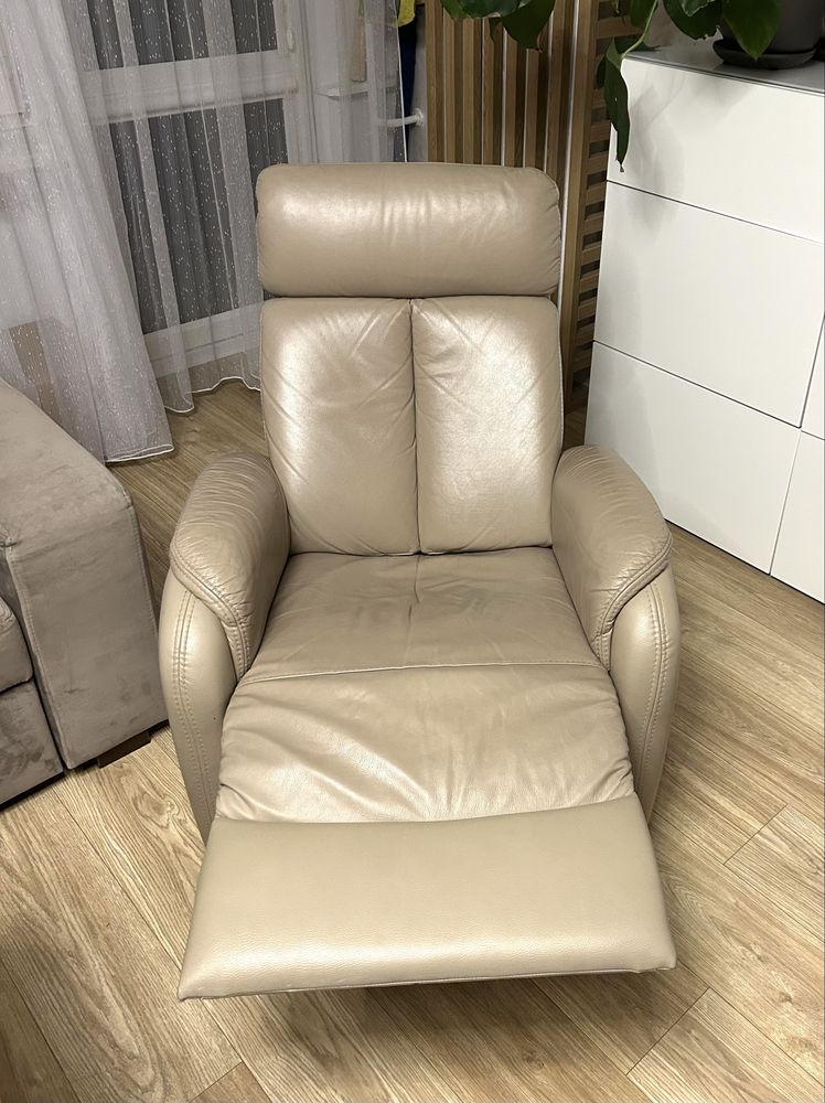 Komplet Relax skóra naturalna Domoteka - Sofa 2 osobowa+ 2 fotele
