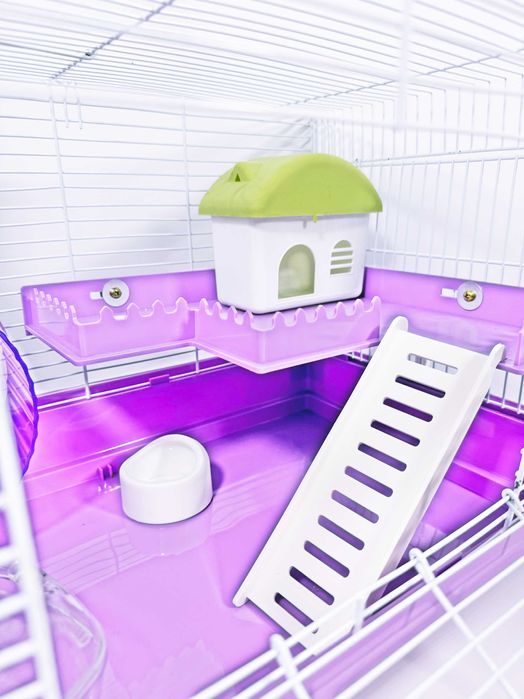 Просторная Клетка для хомяка G05, 46,5×29×29 см с красивой купалкой