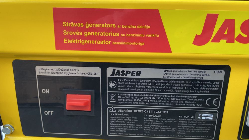 Генератор бензиновий Jasper LT3600 2,8kw