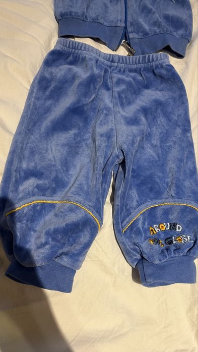 Dres welur plusz niebieski 74 80