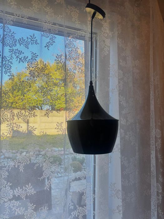 Lampa sufitowa klosz czarno złoty styl loft
