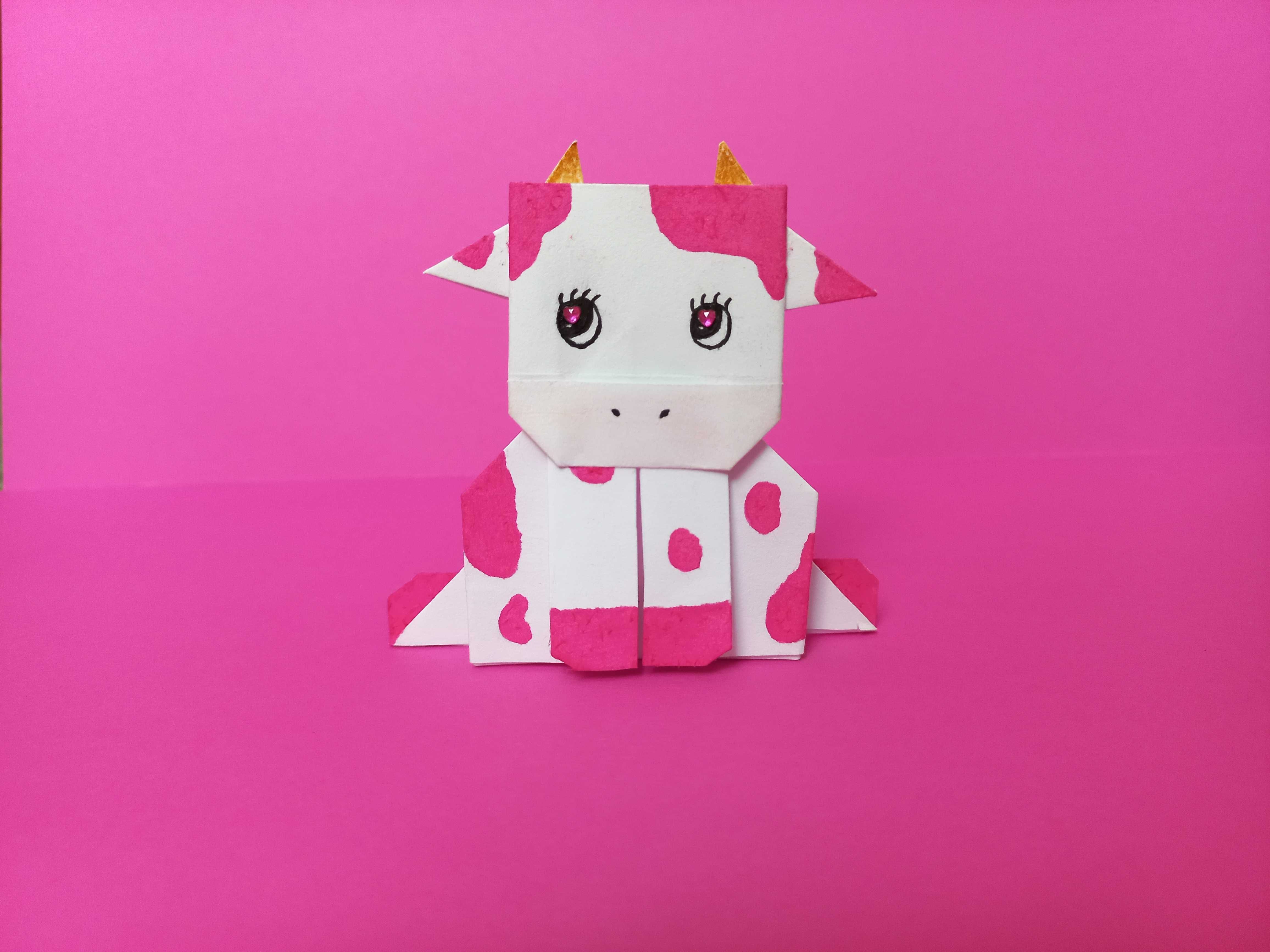 Origami krowy z papieru