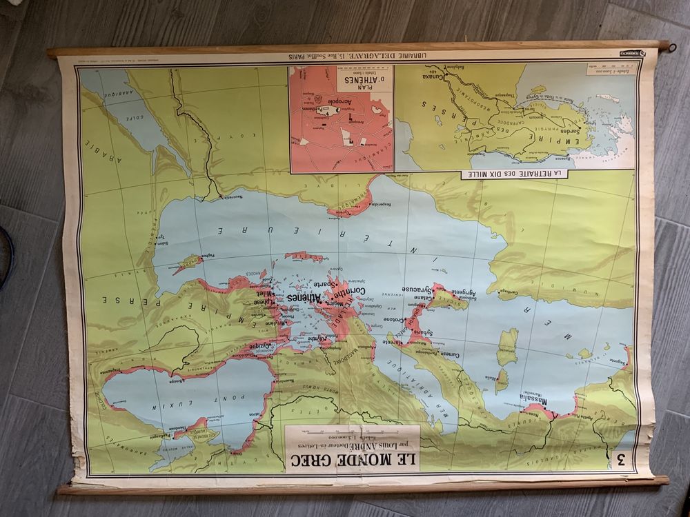 Poster vintage gigante mapa mundi classico