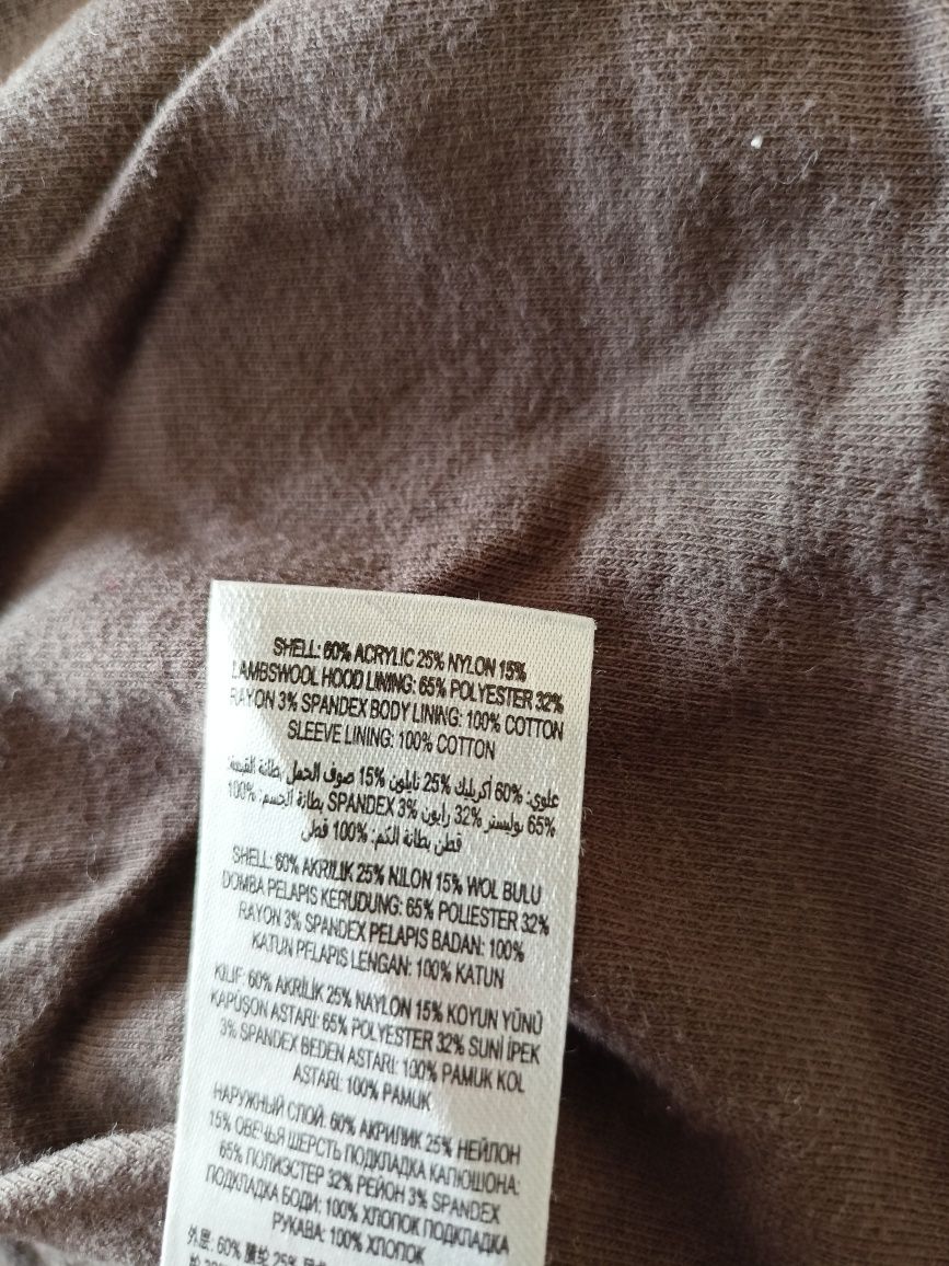 Bluza swetrowa z kapturem bardzo ciepła rozm. 86