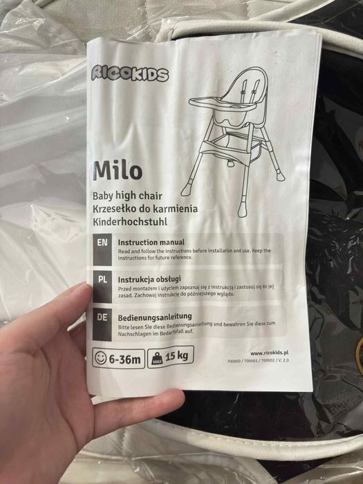 Krzesełko do karmienia Miło firmy RICOKIDS