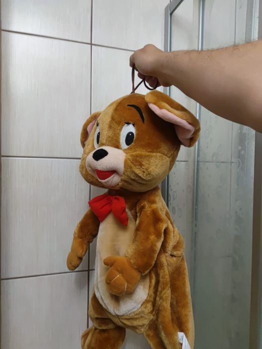 Pluszowa zabawka mysz Mouse Jerry brązowy kremowy z możliwością rozsun