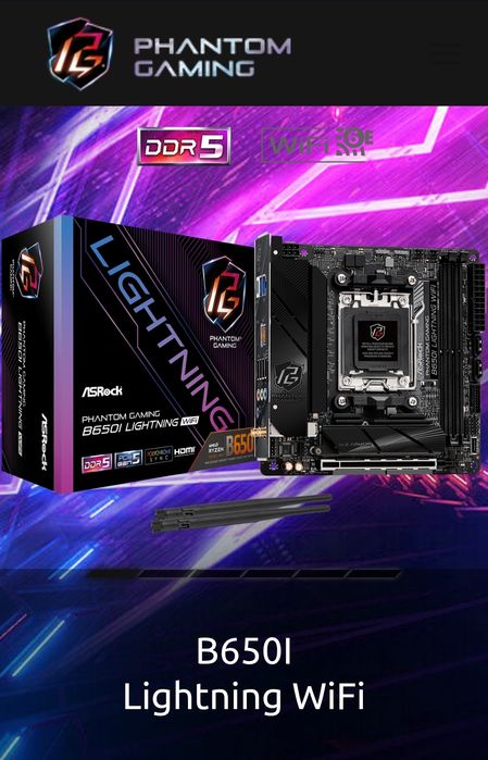 Материнська ASRock B650 mini-itx (msi,asus,tuf,rog,gigabyte,nzxt,evga)