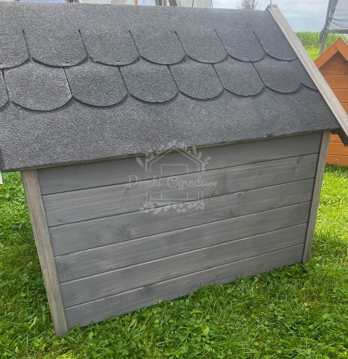 Buda dla psa Rozmiar "XL"- Grafit - Dach dwuspadowy ID837