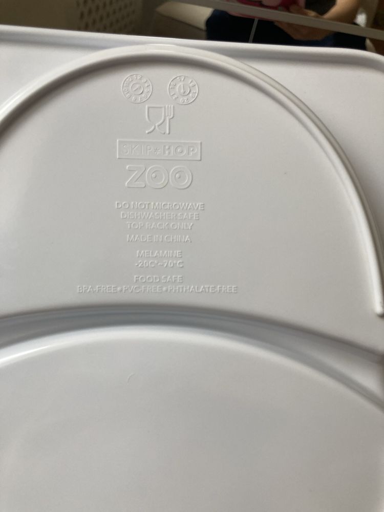 Skip Hop, Zoo Flaming, zestaw obiadowy talerz miseczka różowy flaming