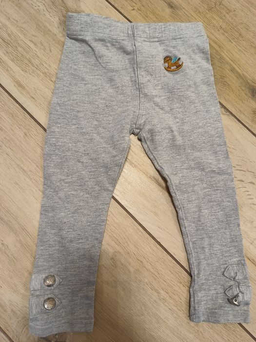 Dziewczęce niemowlęce szare legginsy spodnie na gumkę