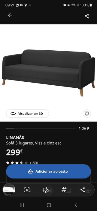 IKEA sofá 3 lugares