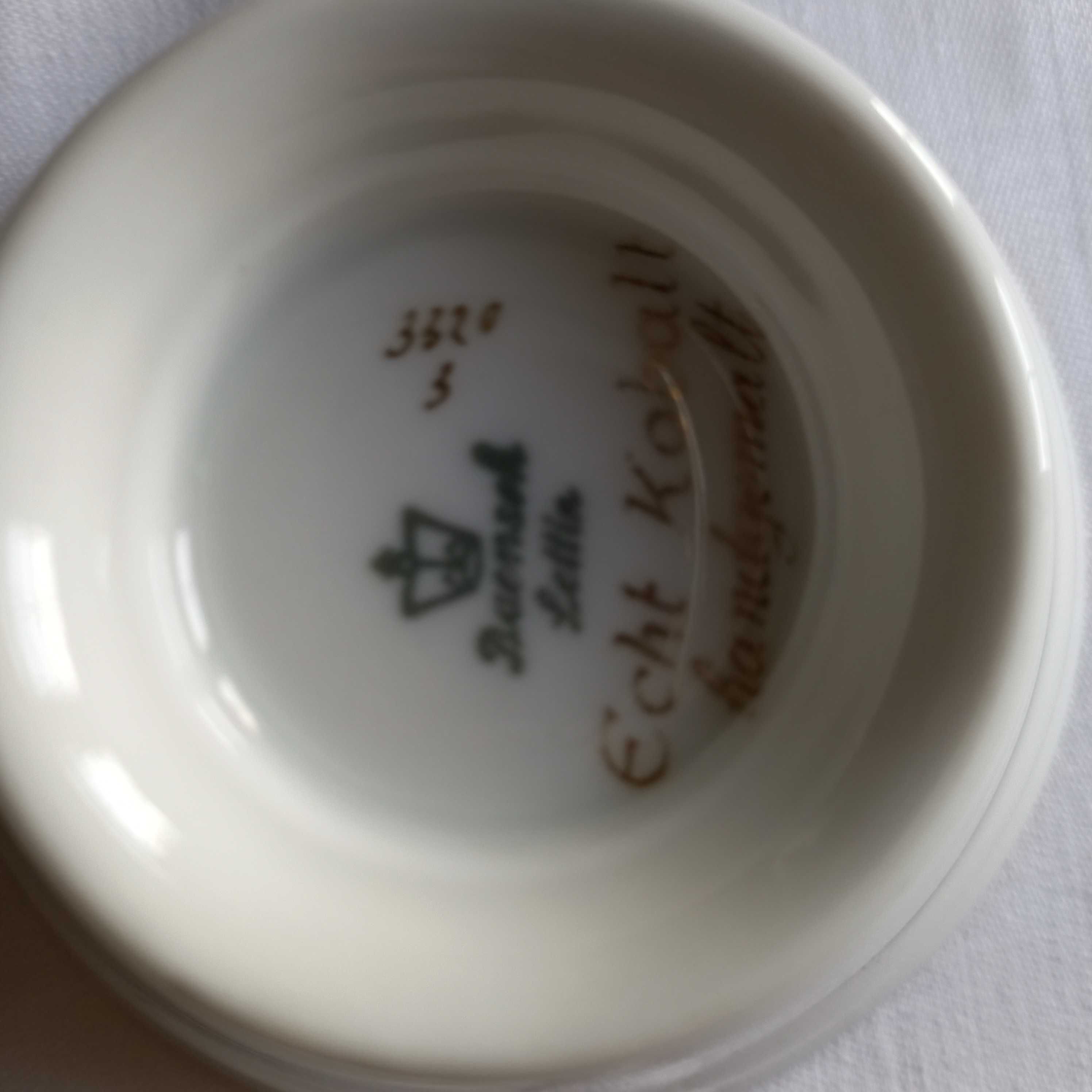 Baensch Lettin filiżanka porcelana kobalt zestaw śniadaniowy