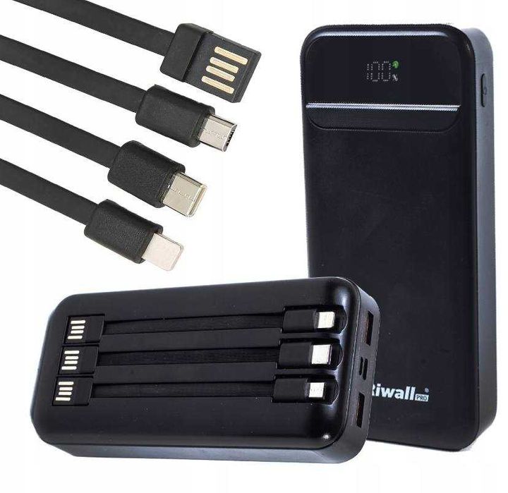 NOWY Powerbank 20000 mah 22,5w + Kable qc pd usb usb-c szybki mocny