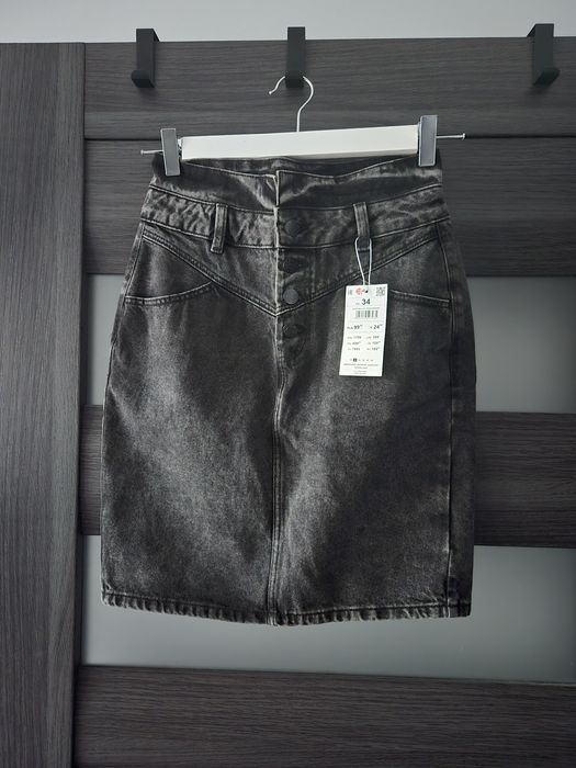 Jeansowa spódnica z wysokim stanem, Mohito rozm. 34