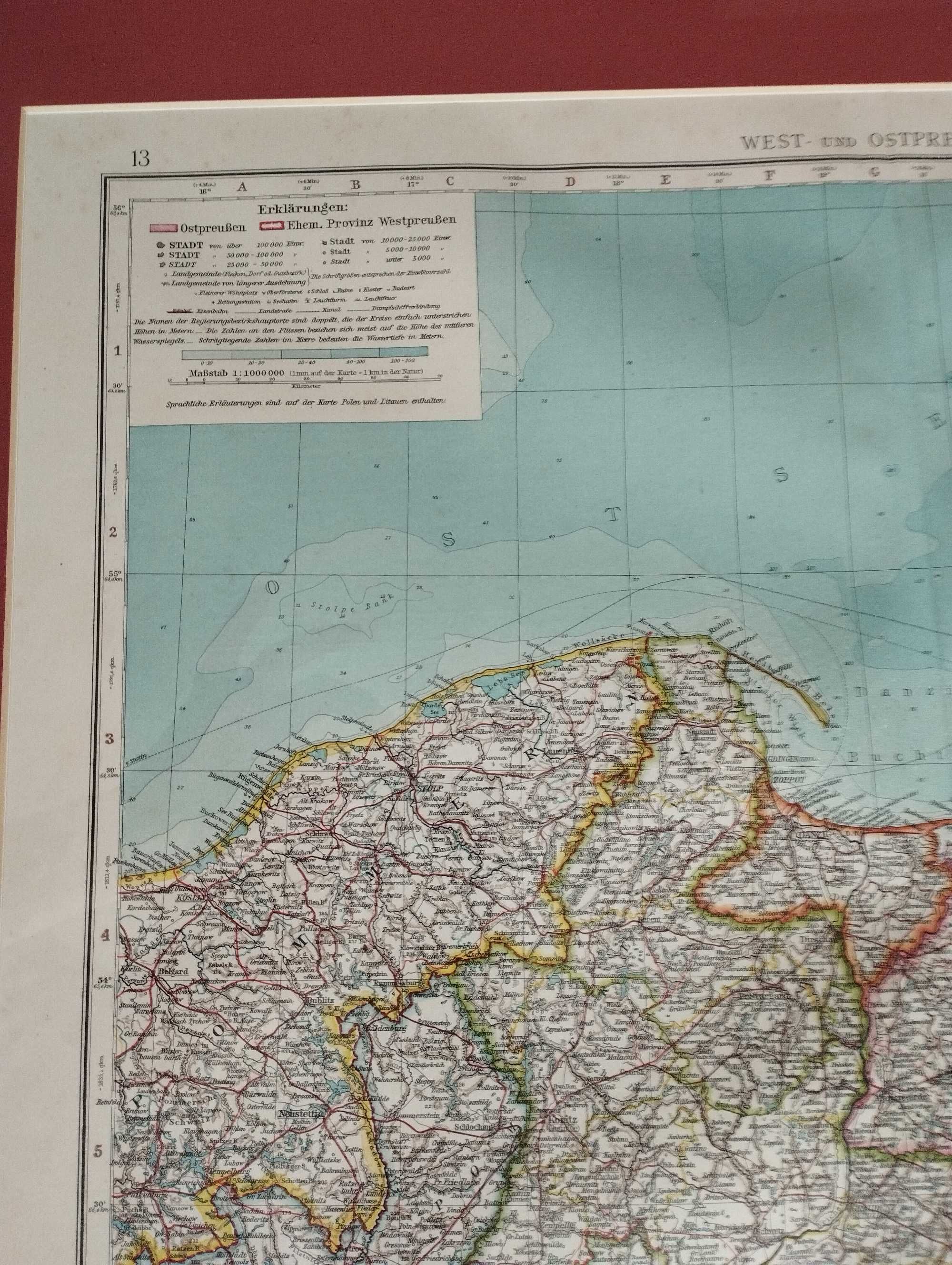 Stylowa, historyczna mapa.