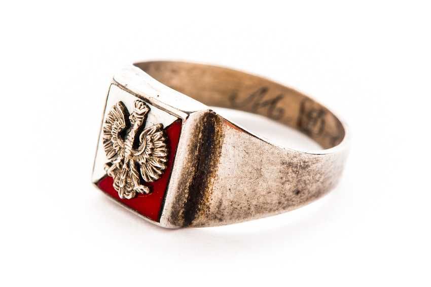 Srebrny Pierścień - 5,87g - 1940r. - Sygnet Patriotyczny - KRAKÓW