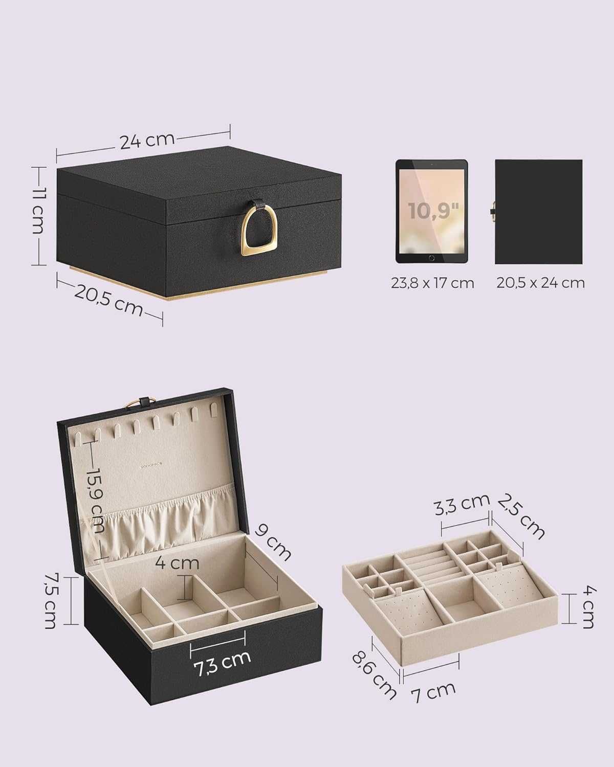 Nowa szkatułka na biżuterię /pudełko /organizer /kuferek/Songmics/5648