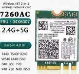Wireless-AC 7260 Dual Band 2.4G/5Ghz M.2 NGFF 867M BT 4.0