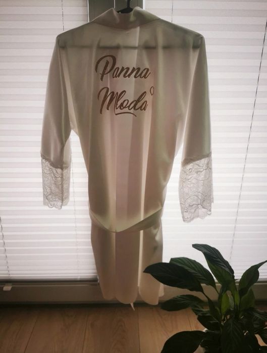 Koronkowy szlafrok ślubny Panna Młoda rozmiar M