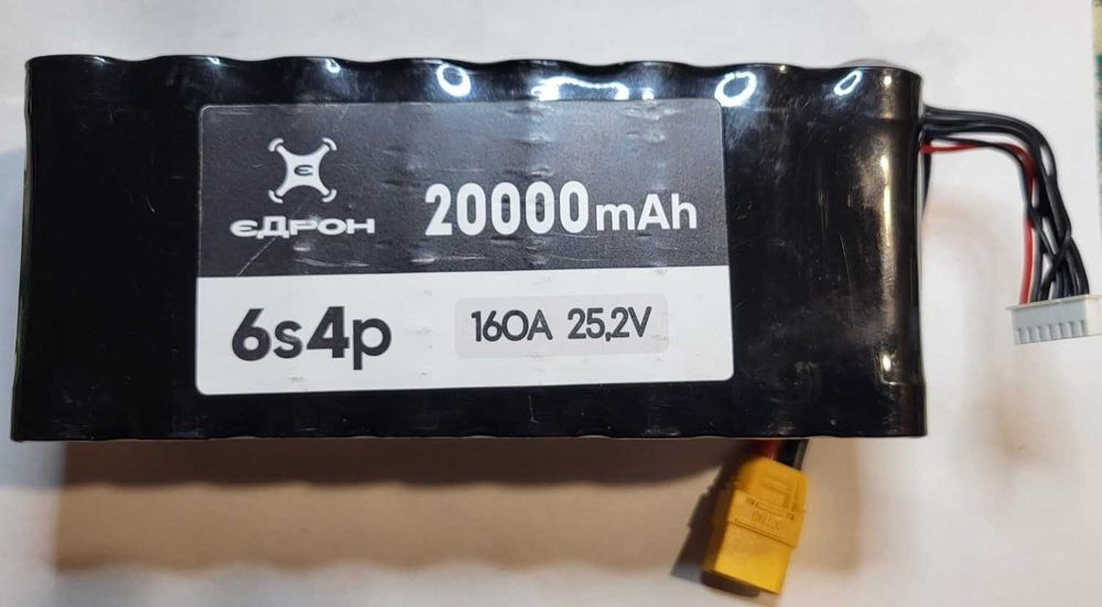 Акумулятор, батарея, АКБ для FPV (ФПВ) дрона 6S4P 20000mAh 160A 25.2V