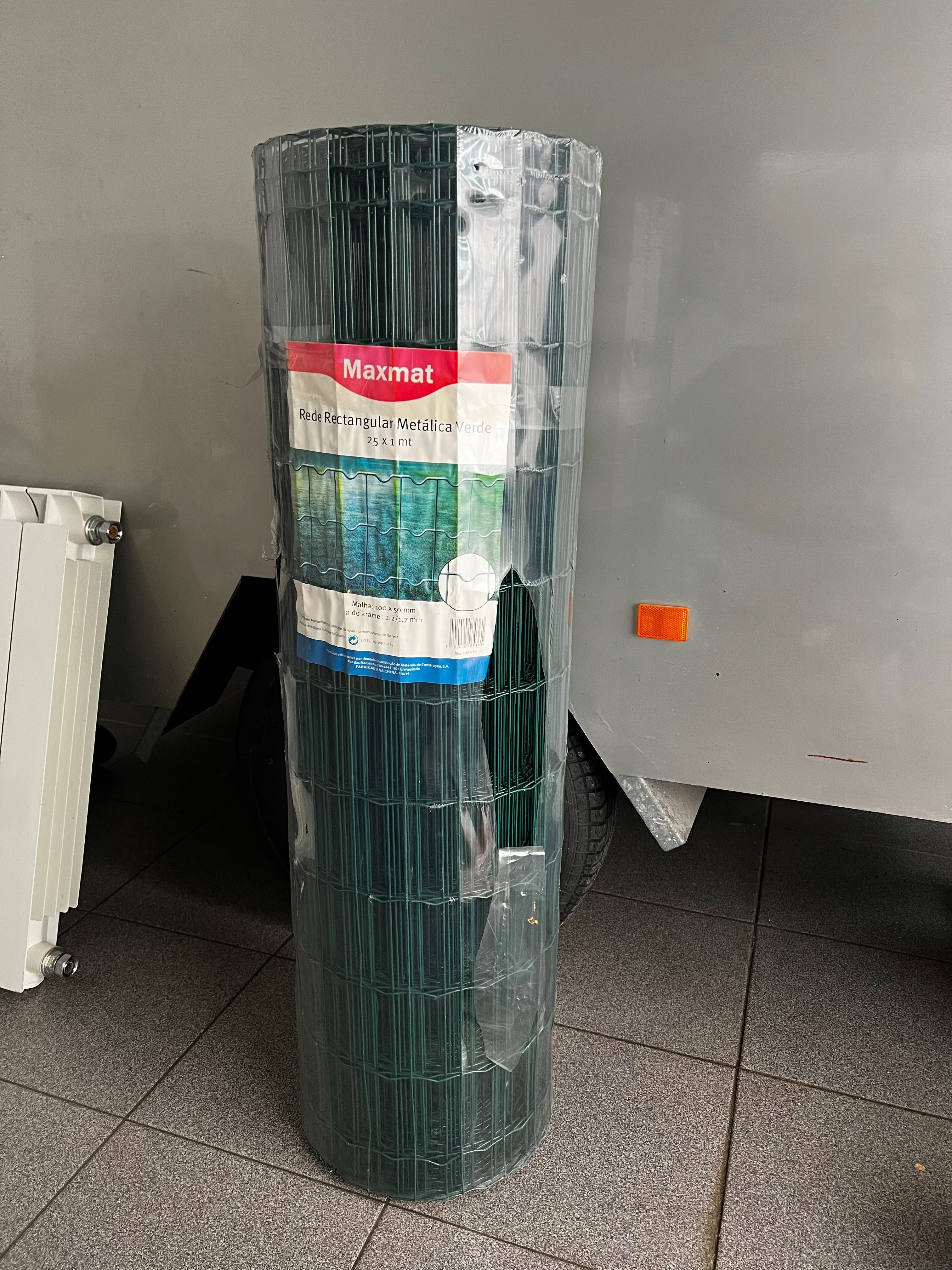Rede Retangular Metálica Verde novo de 25m X 1m