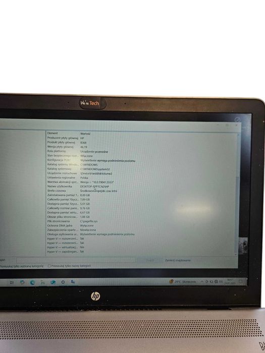 Laptop Hp Pavilon 15-CC502NGW 8/1000GB NTEL I5-7200U Opis!
