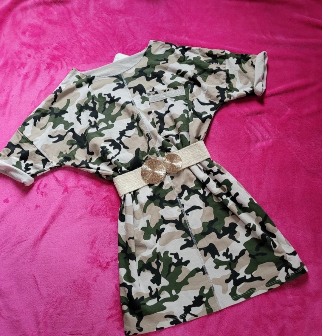 Sukienka tunika bluzka moro oversize