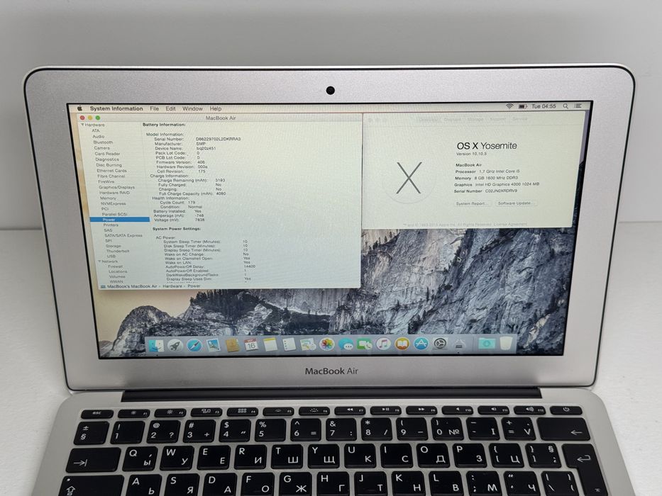 MacBook Air 11 (A1465) - 2012 - i5/8GB/256GB - faktura VAT 23%