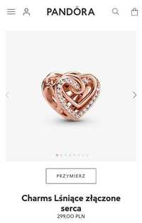 Pandora rose gold serce