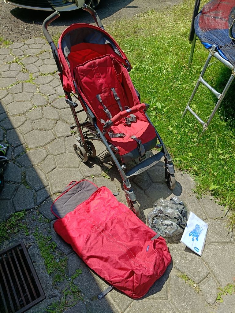 Wózek spacerówka Chicco lite way parasolka, laska