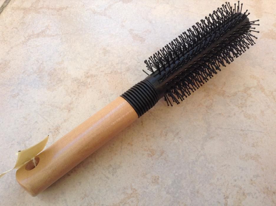 6 escovas cabelo cabo em madeira completamente novas