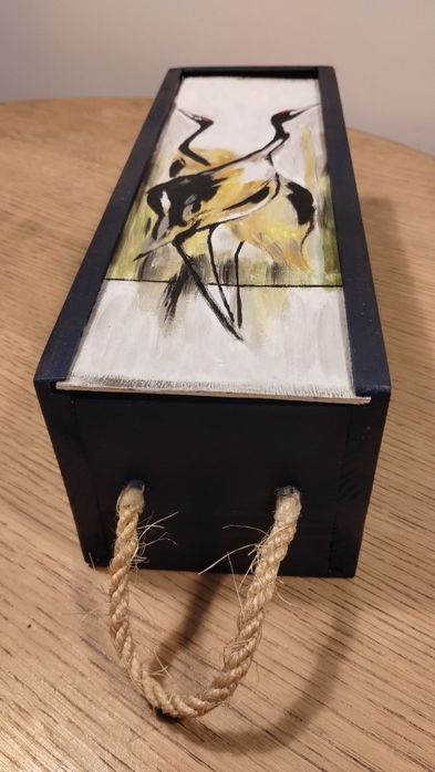 Pudełko drewniane hand made na wino na prezent