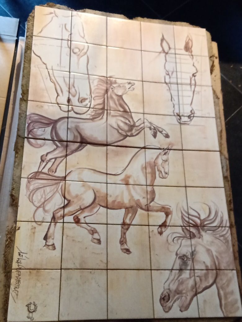painel de azulejos, Cavalos