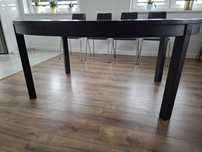 Stół IKEA czarny okrągły z przedluzeniem