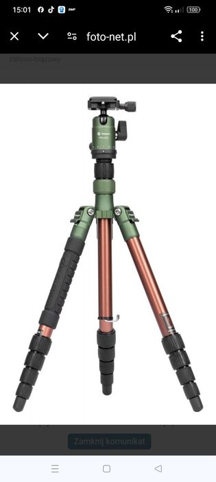 Statyw Fotopro X-go geco z głowicą kulową FPH - 42Q zielono-brązowy
