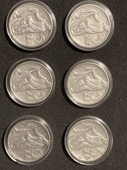 5 zł Rybak z siecią pełny zestaw  1958 - 1974