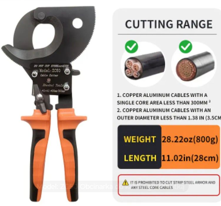 Nowe Nożyce Do Kabli z mechanizmem zapadkowym - Okazja!