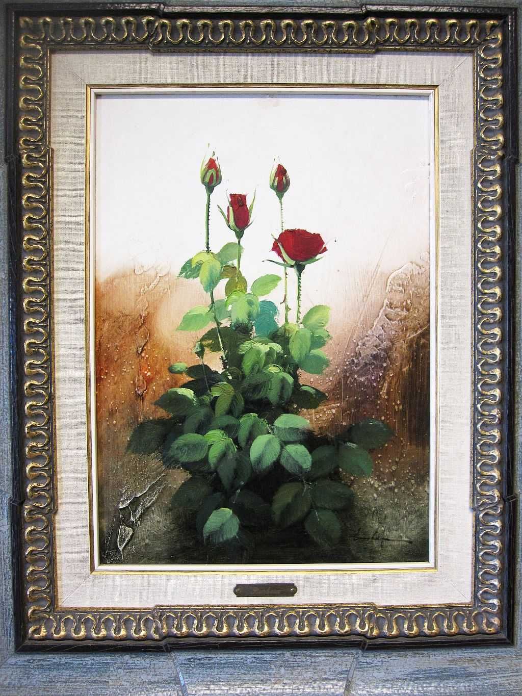 pintura em óleo sobre tela "Rosas" Original - José Barbeta "Barbera"