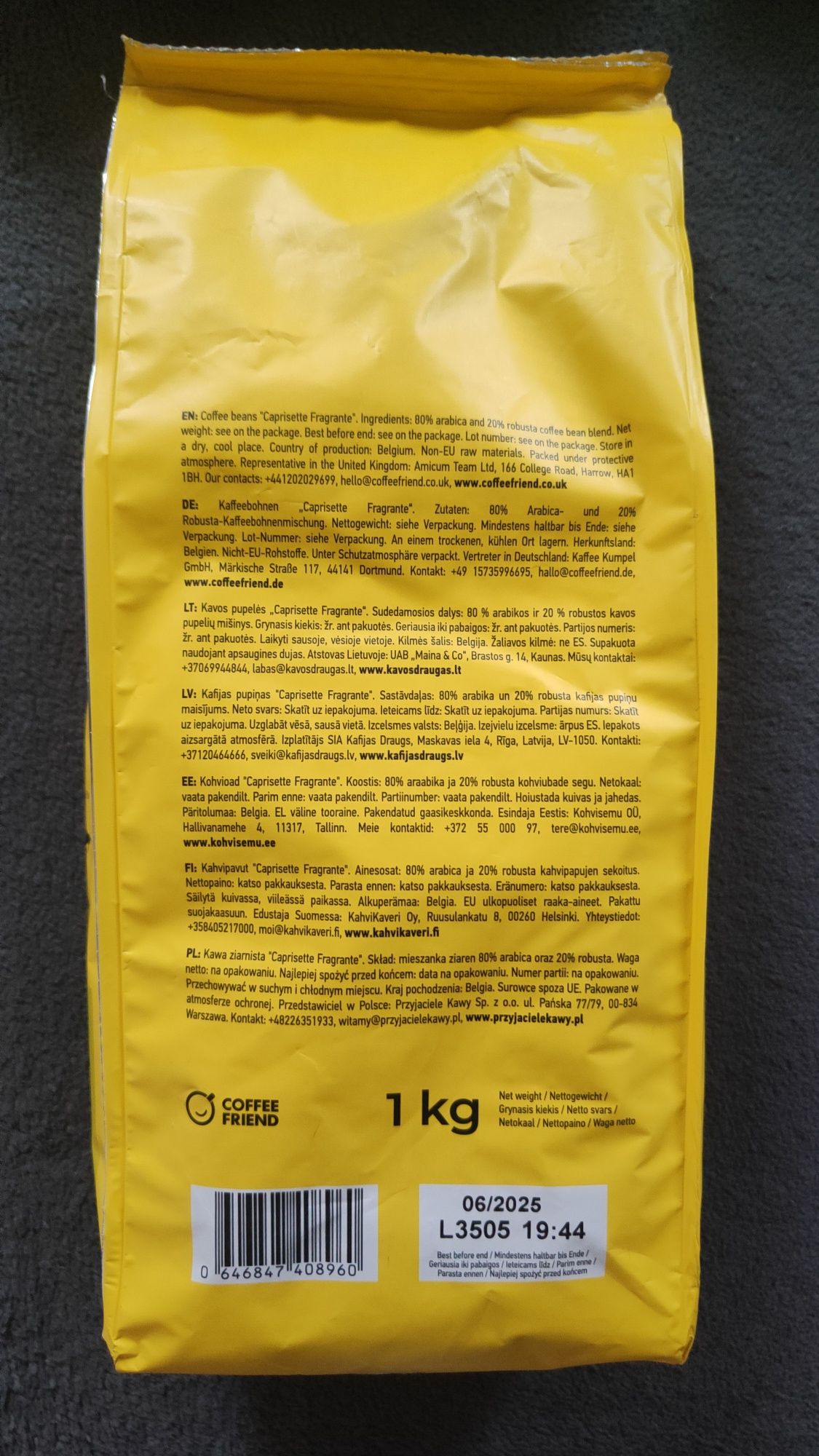 Kawa ziarnista Caprisette Fragrante 1 kg