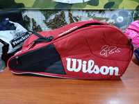 Большая сумка-рюкзак для теннисных ракеток Wilson Tour Red 12 Pack Bag