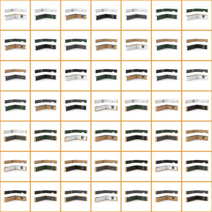 Kuchnia Modułowa Rossa 6.8m Zestaw Kuchenny Z Blatem Nowoczesny Duży