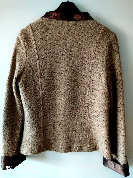 wizytowy żakiet atłas dzianina r.44