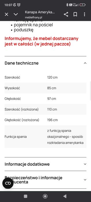 Sofa/Amerykanka/ kanapa