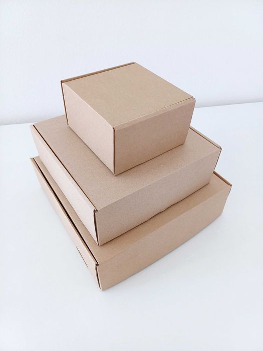 Conjuntos de Caixas de Papel Kraft (montagem fácil)