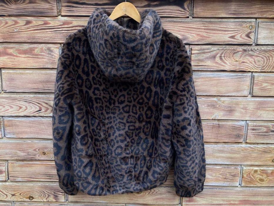 Жіноча шикарна леопардова шуба з капюшоном