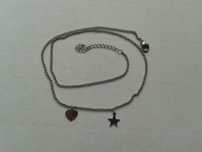 Pulseira de Pé Aço Coração e Estrela