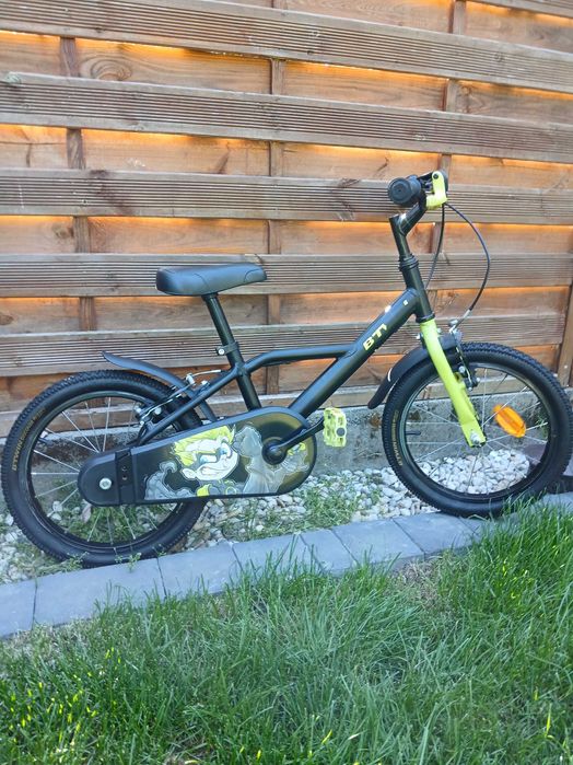 Rower dziecięcy Btwin 500 Dark Hero 16 cali decathlon czarny